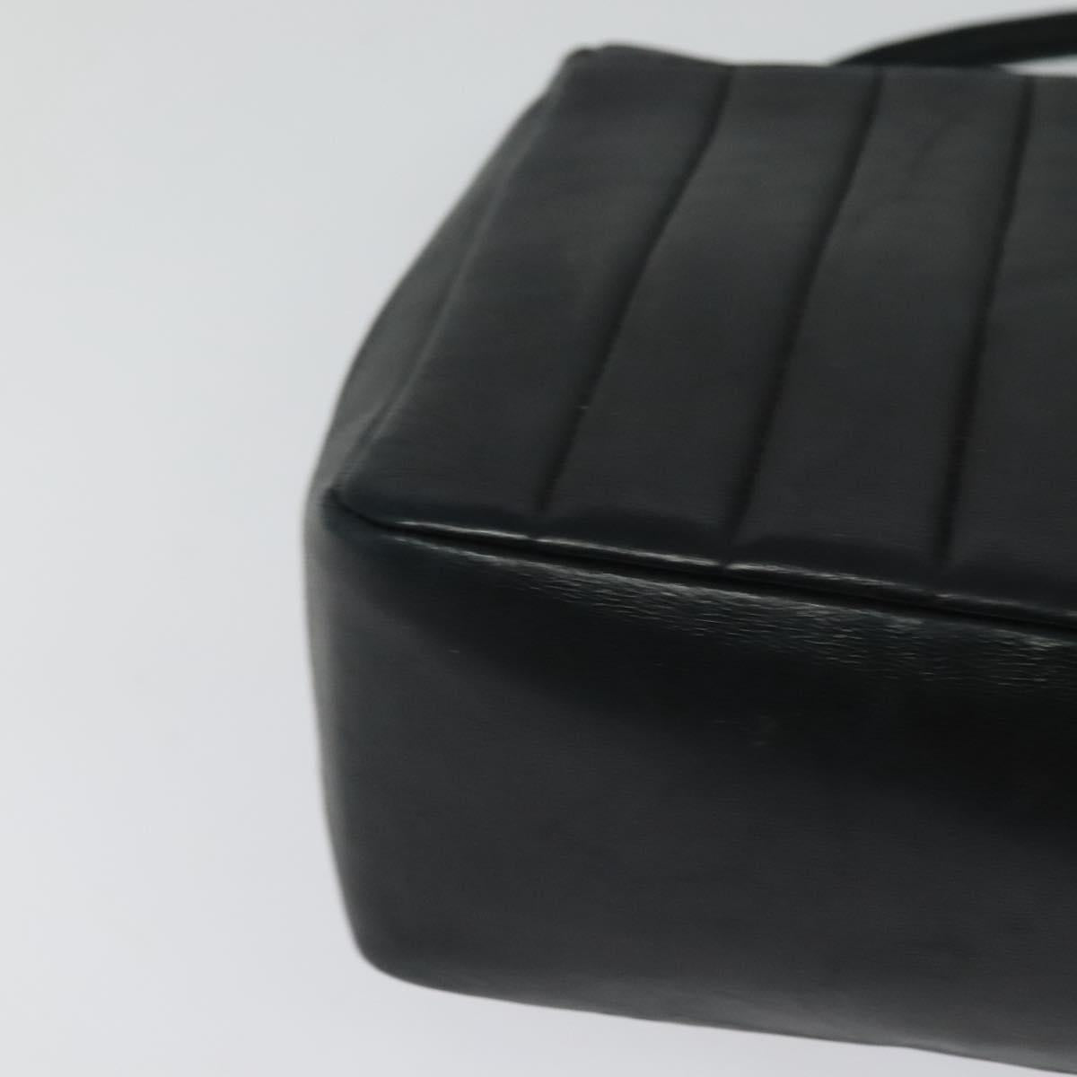 CHANEL Matelasse Mademoiselle Shoulder Bag Lamb Skin Black Gold CC Auth 124522