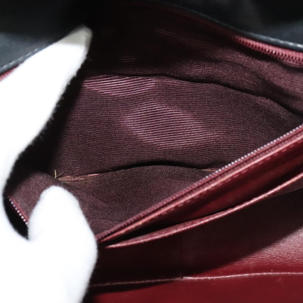 CHANEL Matelasse Mademoiselle Shoulder Bag Lamb Skin Black Gold CC Auth 124522