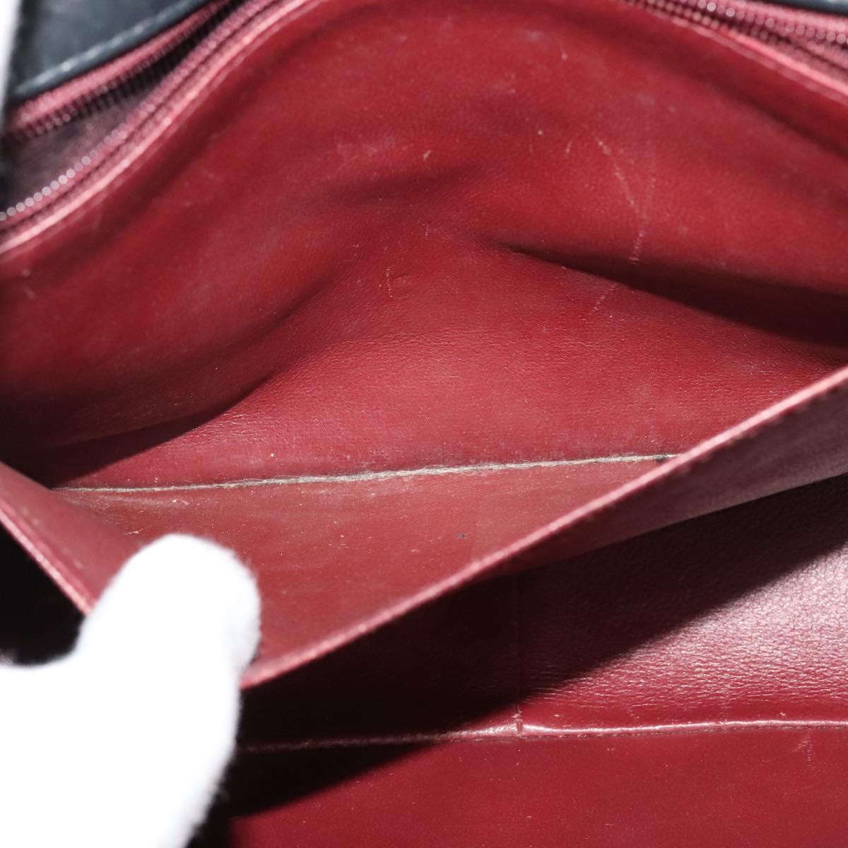 CHANEL Matelasse Mademoiselle Shoulder Bag Lamb Skin Black Gold CC Auth 124522