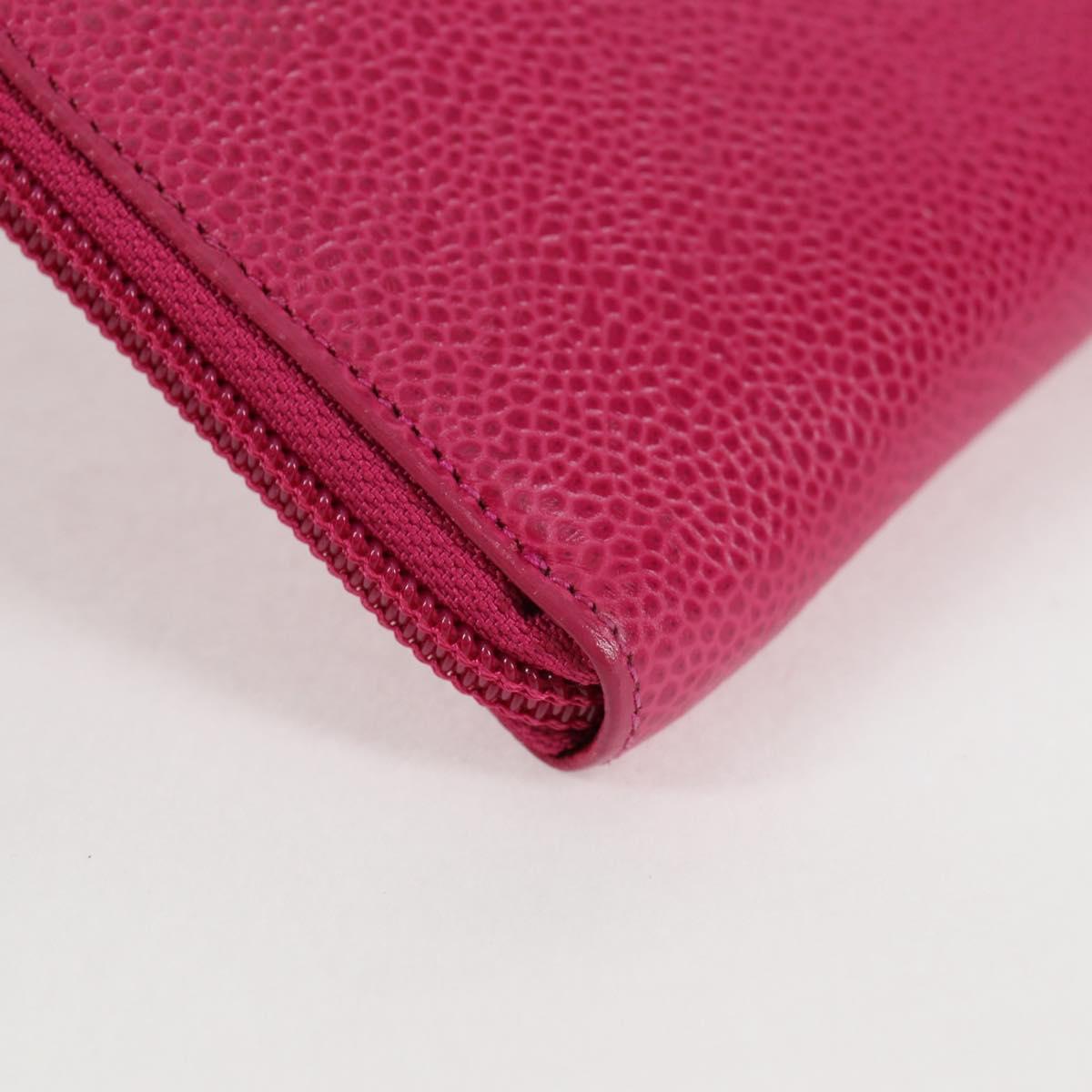 CHANEL COCO Mark Clutch Bag Caviar Skin Pink Gold CC Auth 124523V