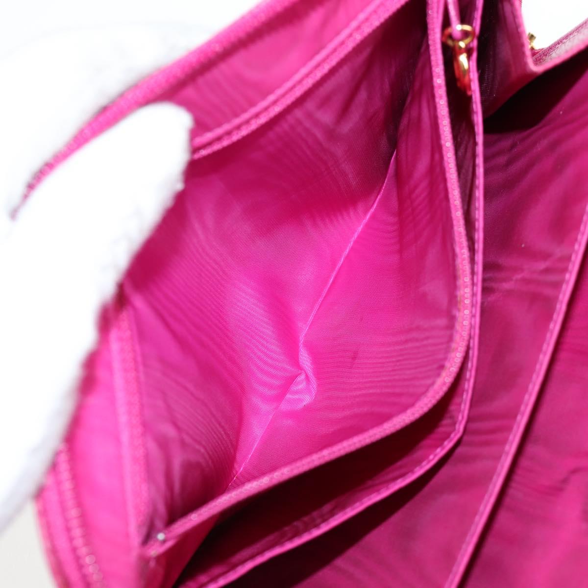 CHANEL COCO Mark Clutch Bag Caviar Skin Pink Gold CC Auth 124523V