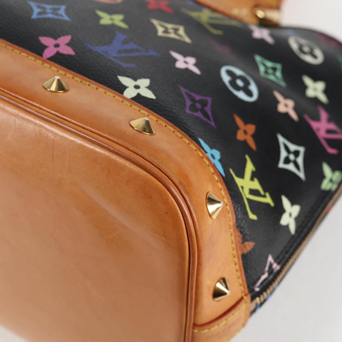 LOUIS VUITTON Monogram Multicolor Alma Hand Bag Black M92646 LV Auth 124549A