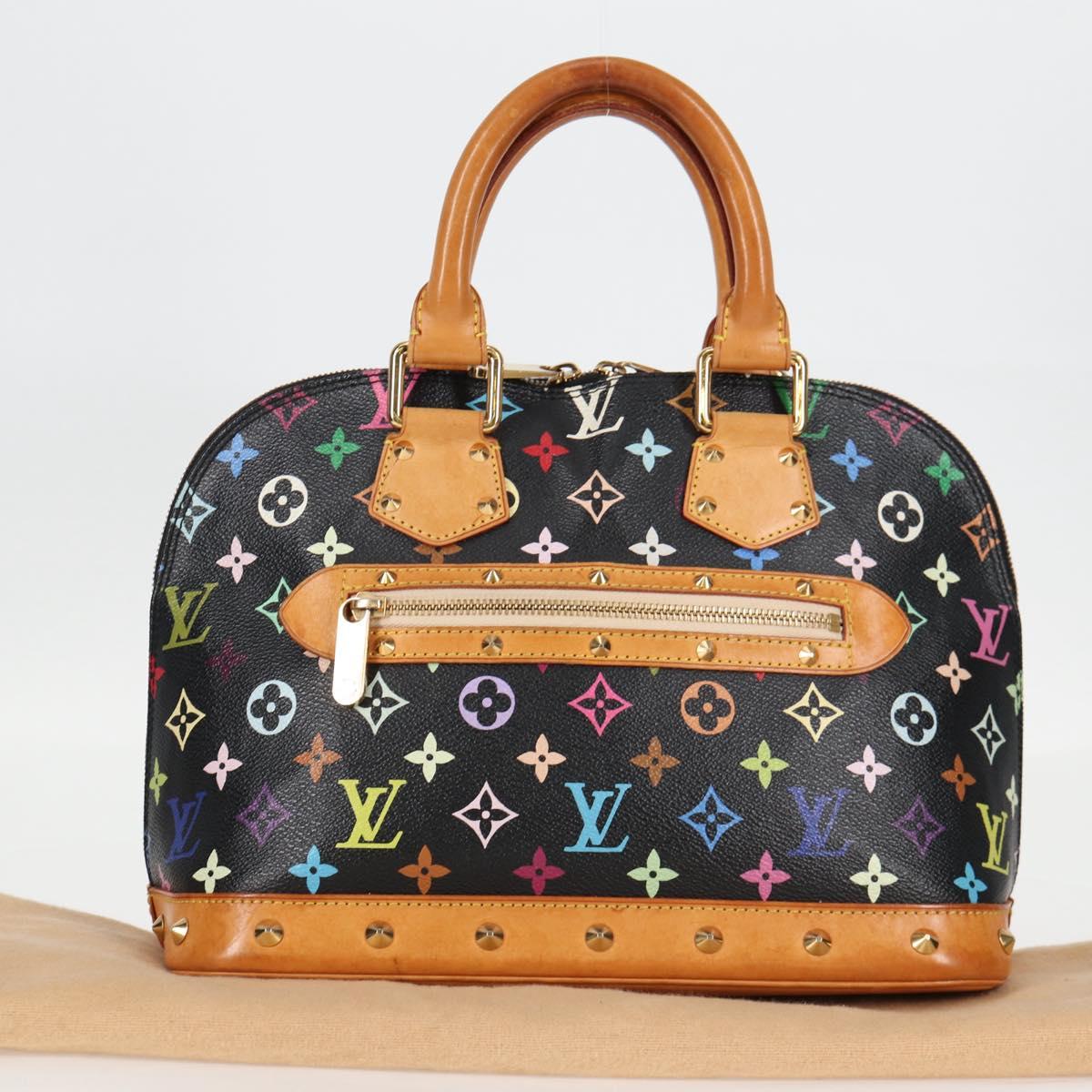 LOUIS VUITTON Monogram Multicolor Alma Hand Bag Black M92646 LV Auth 124549A