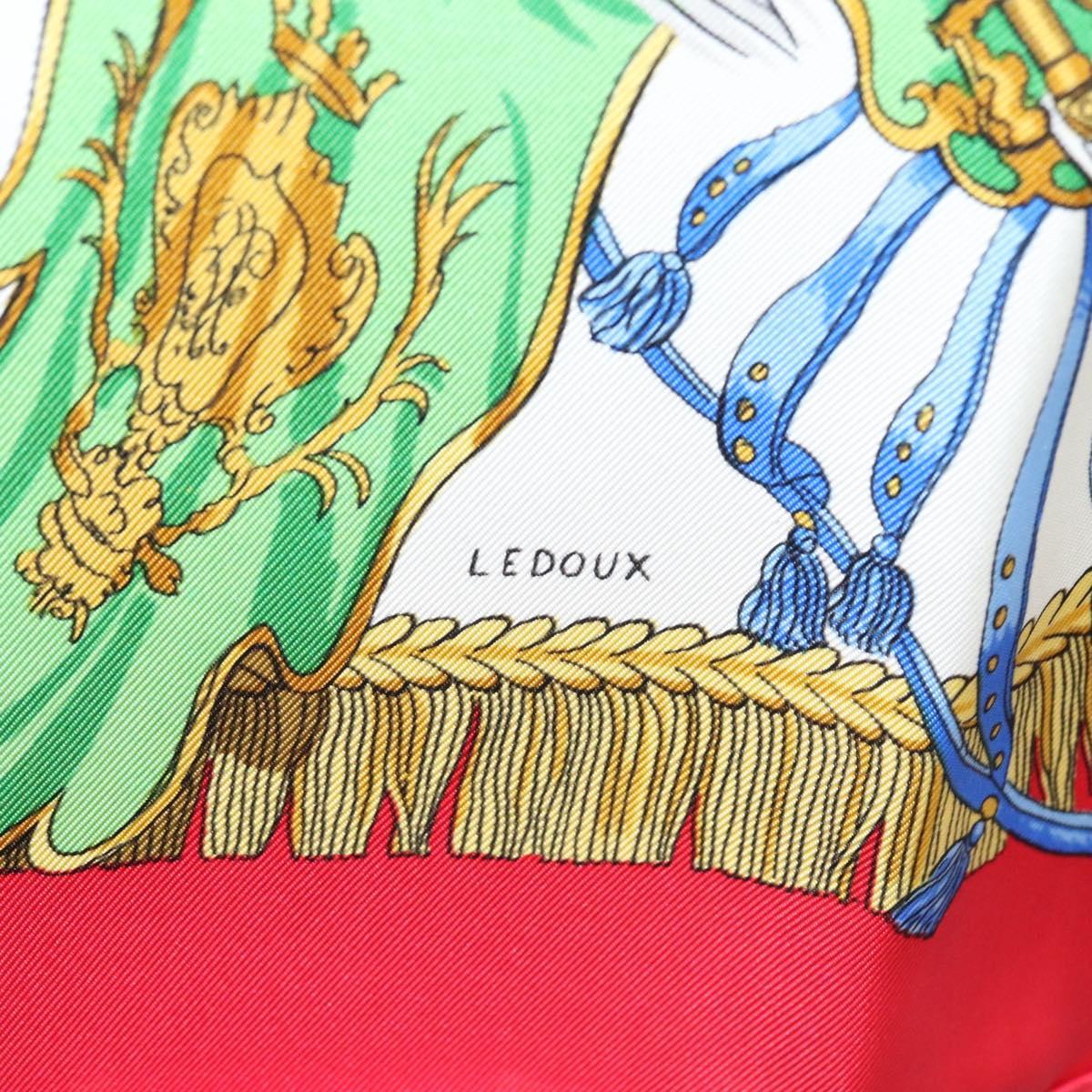 HERMES Carre 90 Scarf ""CAPARACONS DE LA FRANCE ET DE L'INDE"" Silk Auth 124561