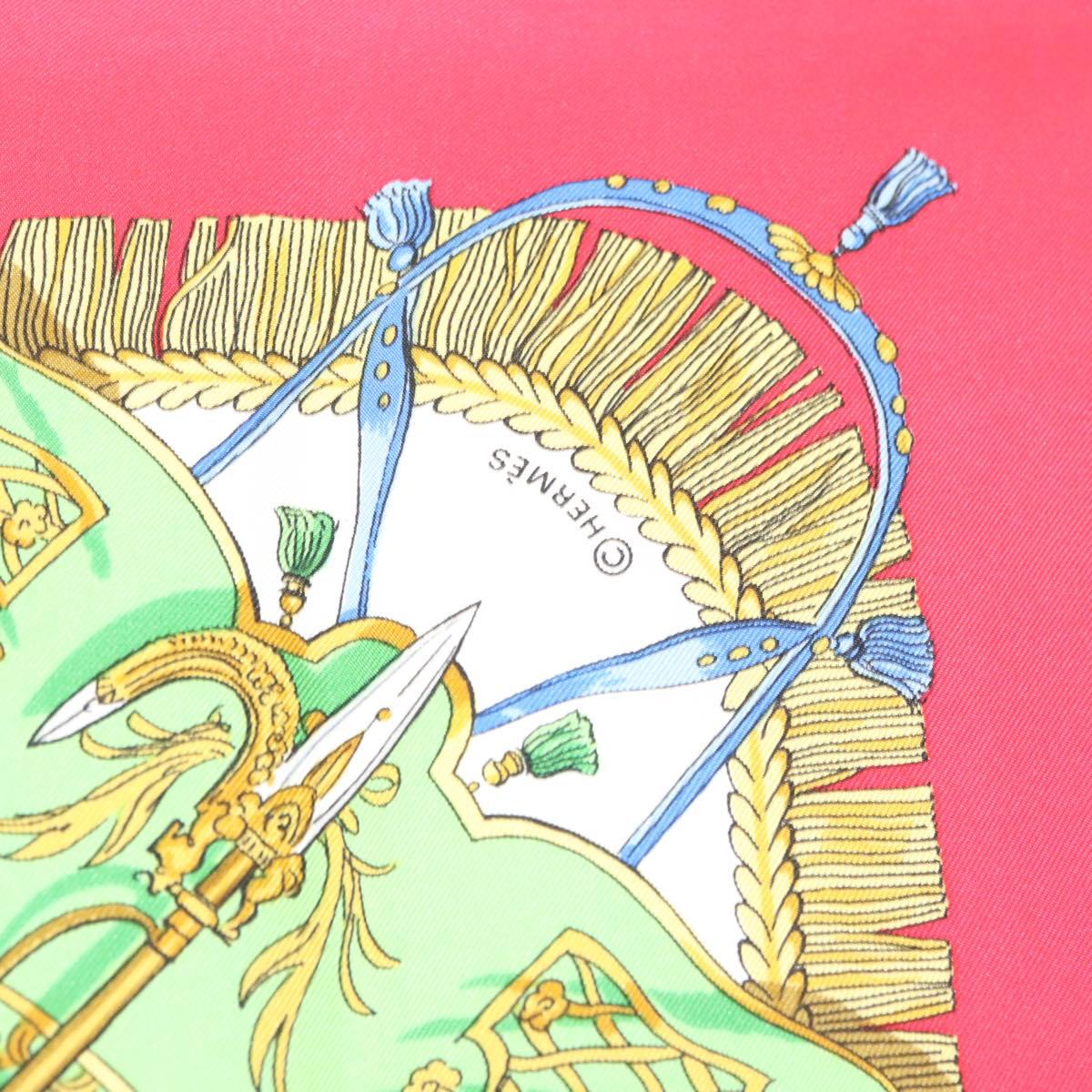 HERMES Carre 90 Scarf ""CAPARACONS DE LA FRANCE ET DE L'INDE"" Silk Auth 124561