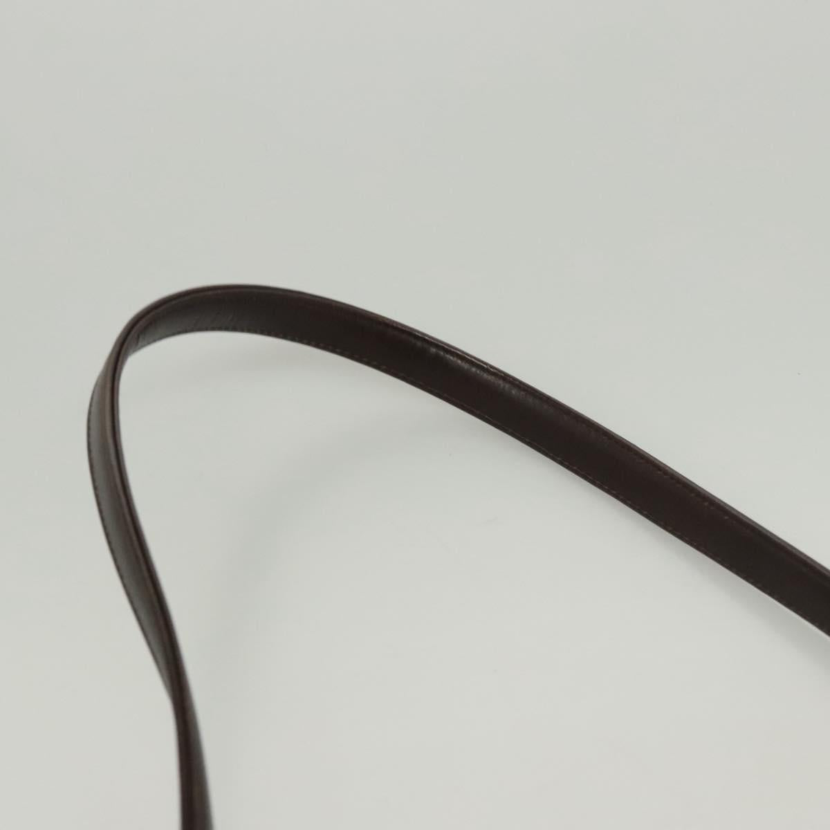 Christian Dior Hand Bag Leather 2way Brown Gold Auth 124602