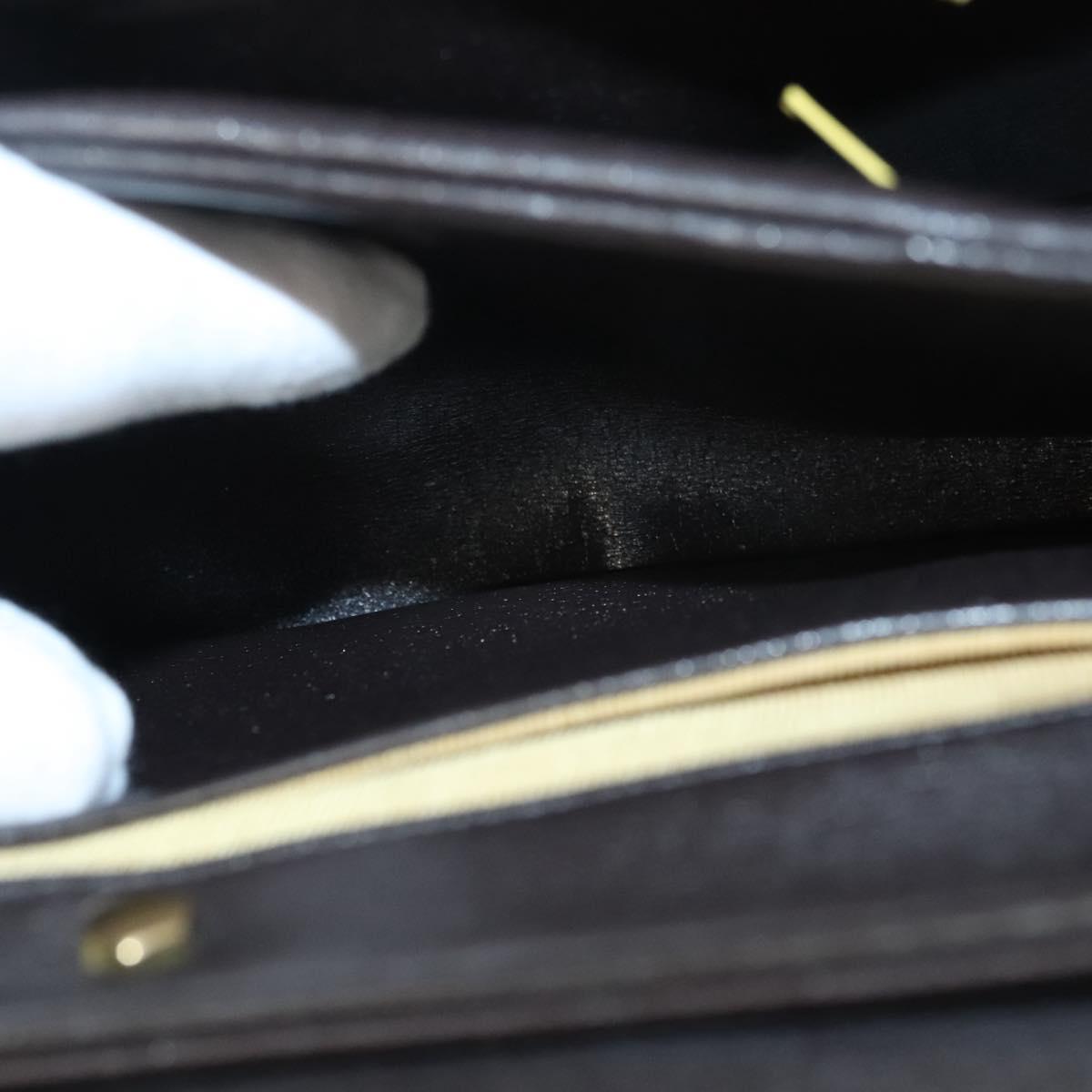 Christian Dior Hand Bag Leather 2way Brown Gold Auth 124602