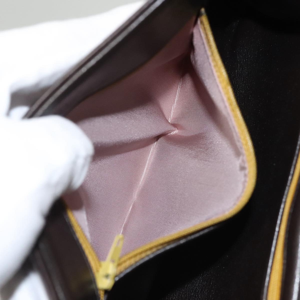 Christian Dior Hand Bag Leather 2way Brown Gold Auth 124602