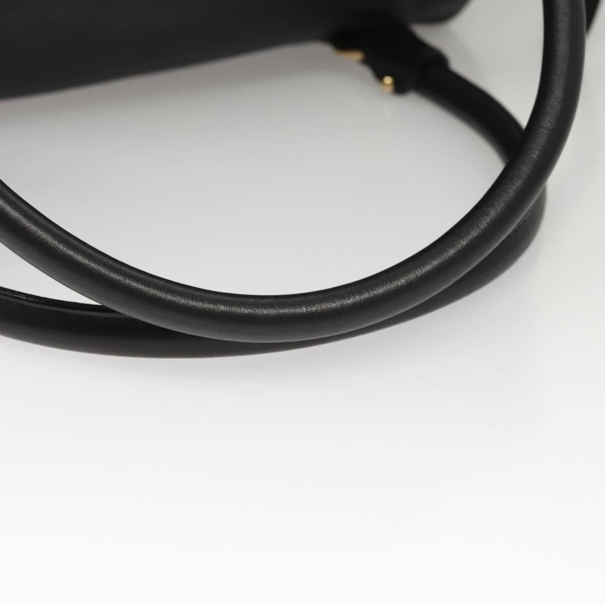 Salvatore Ferragamo Gancini Shoulder Bag Leather Black Gold Auth 124617
