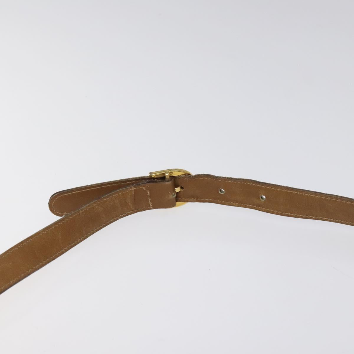 CELINE Macadam Canvas Shoulder Bag PVC Beige Gold Auth 124630