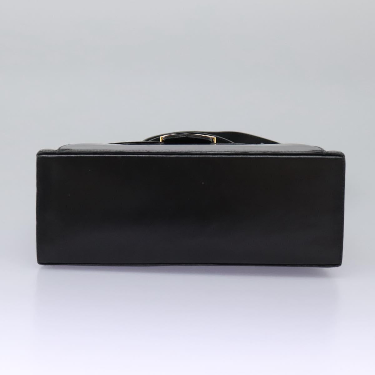 Salvatore Ferragamo Hand Bag Leather 2way Black Gold Auth 124649