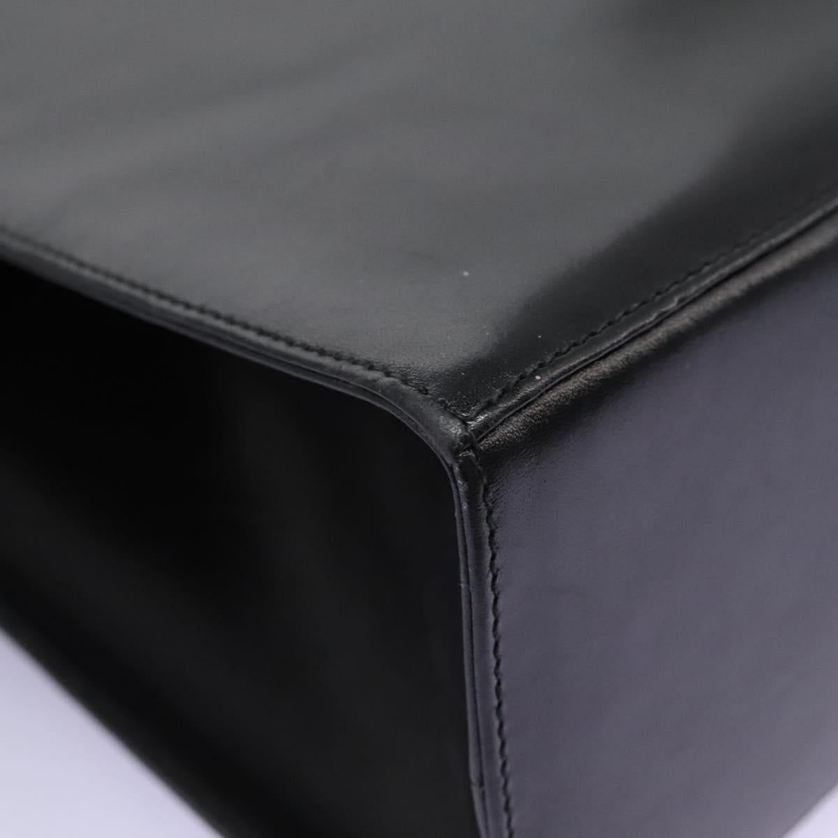 Salvatore Ferragamo Hand Bag Leather 2way Black Gold Auth 124649