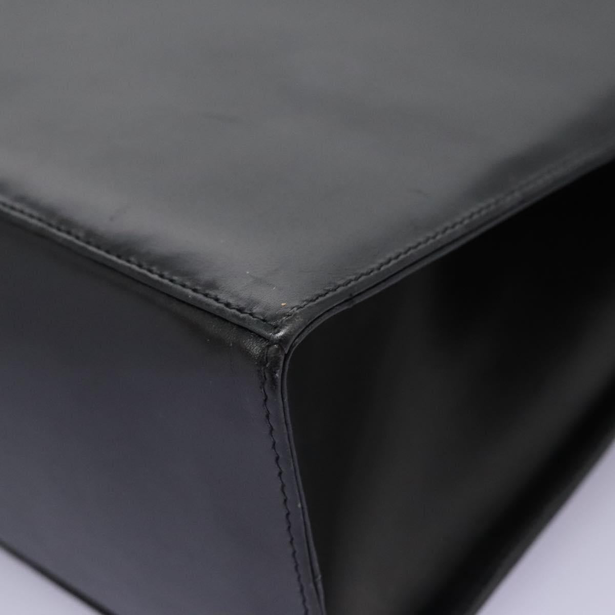 Salvatore Ferragamo Hand Bag Leather 2way Black Gold Auth 124649