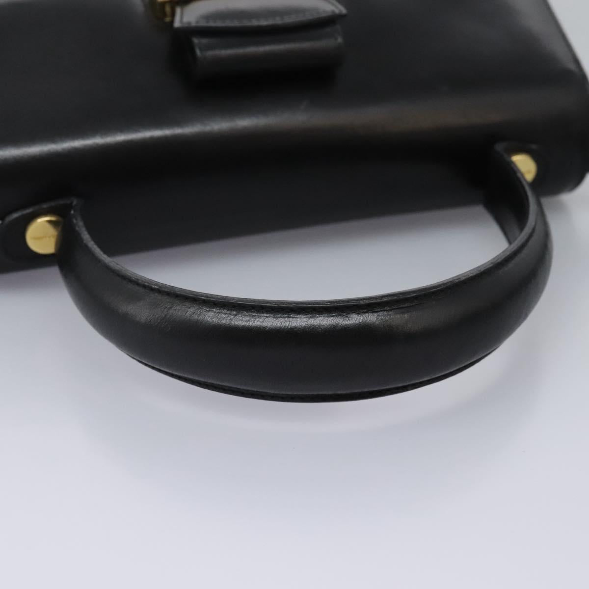 Salvatore Ferragamo Hand Bag Leather 2way Black Gold Auth 124649