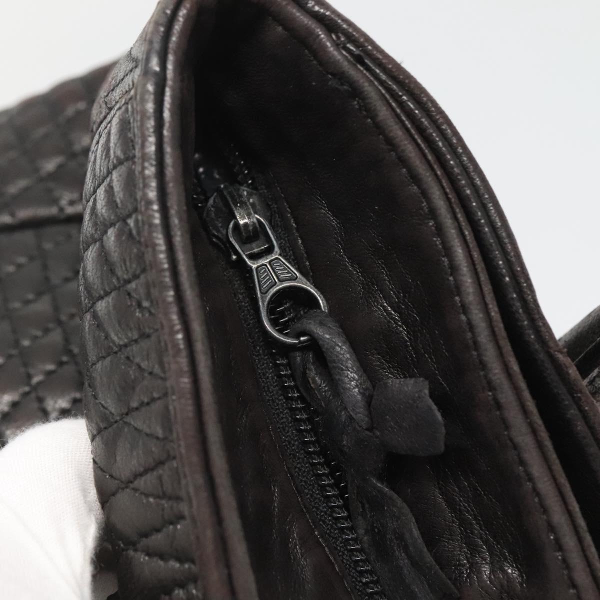 BALLY Hand Bag Leather Black Gold Auth 124686