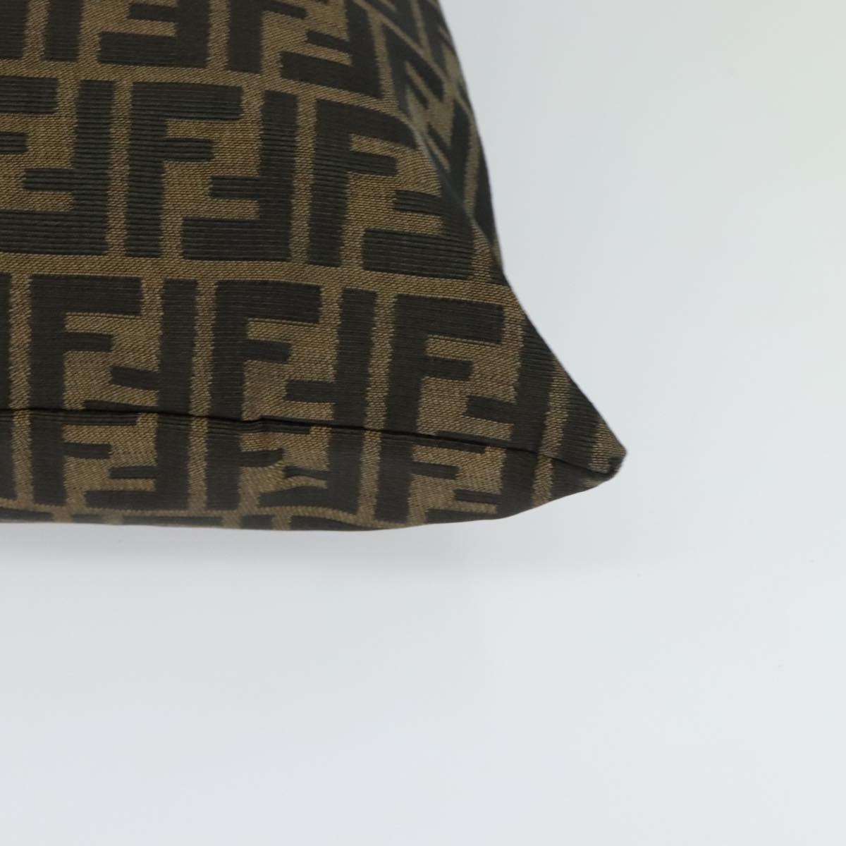 FENDI Zucca Canvas Hand Bag Brown Black gold Auth 124687