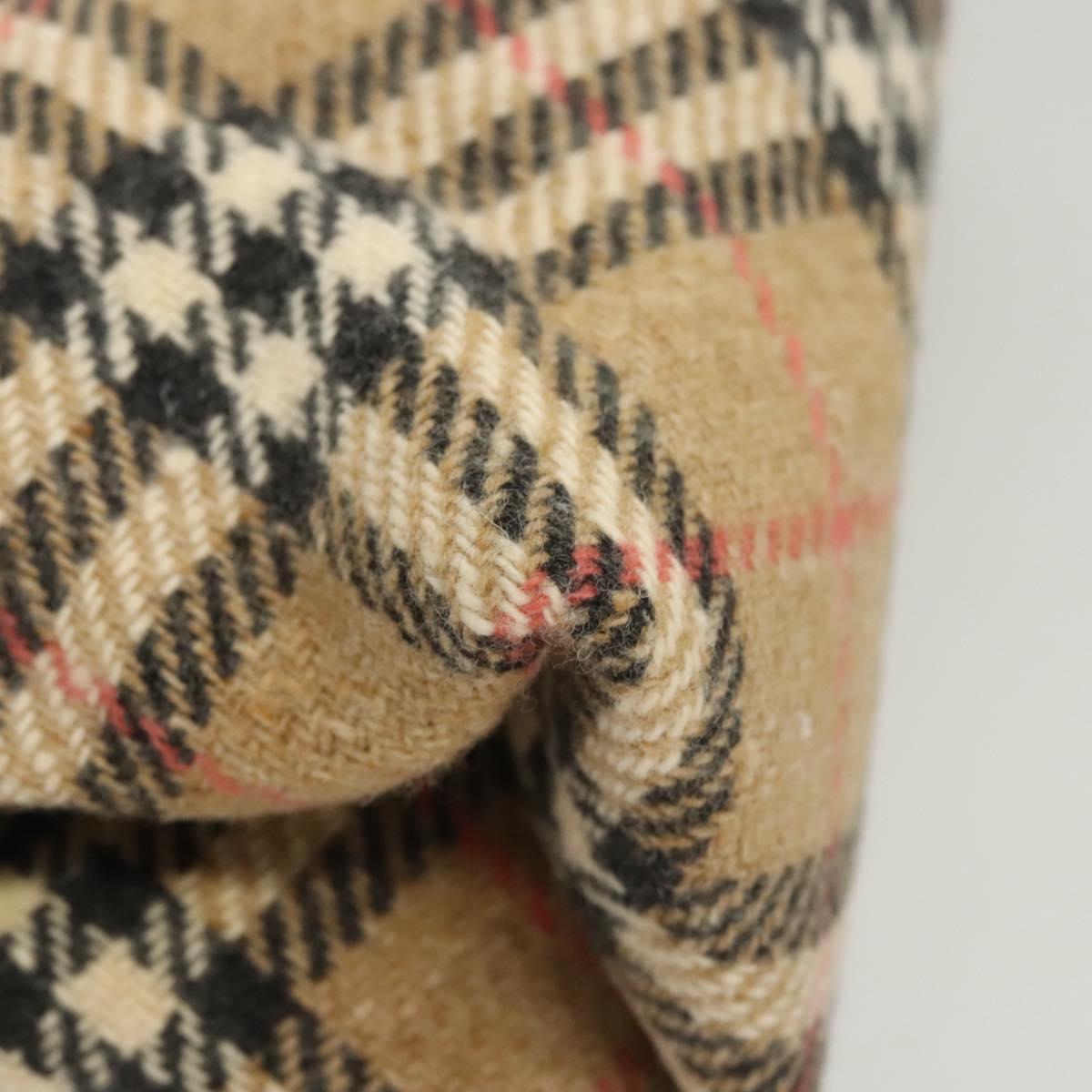 BURBERRY Nova Check Hand Bag Wool Beige Gold Auth 124760