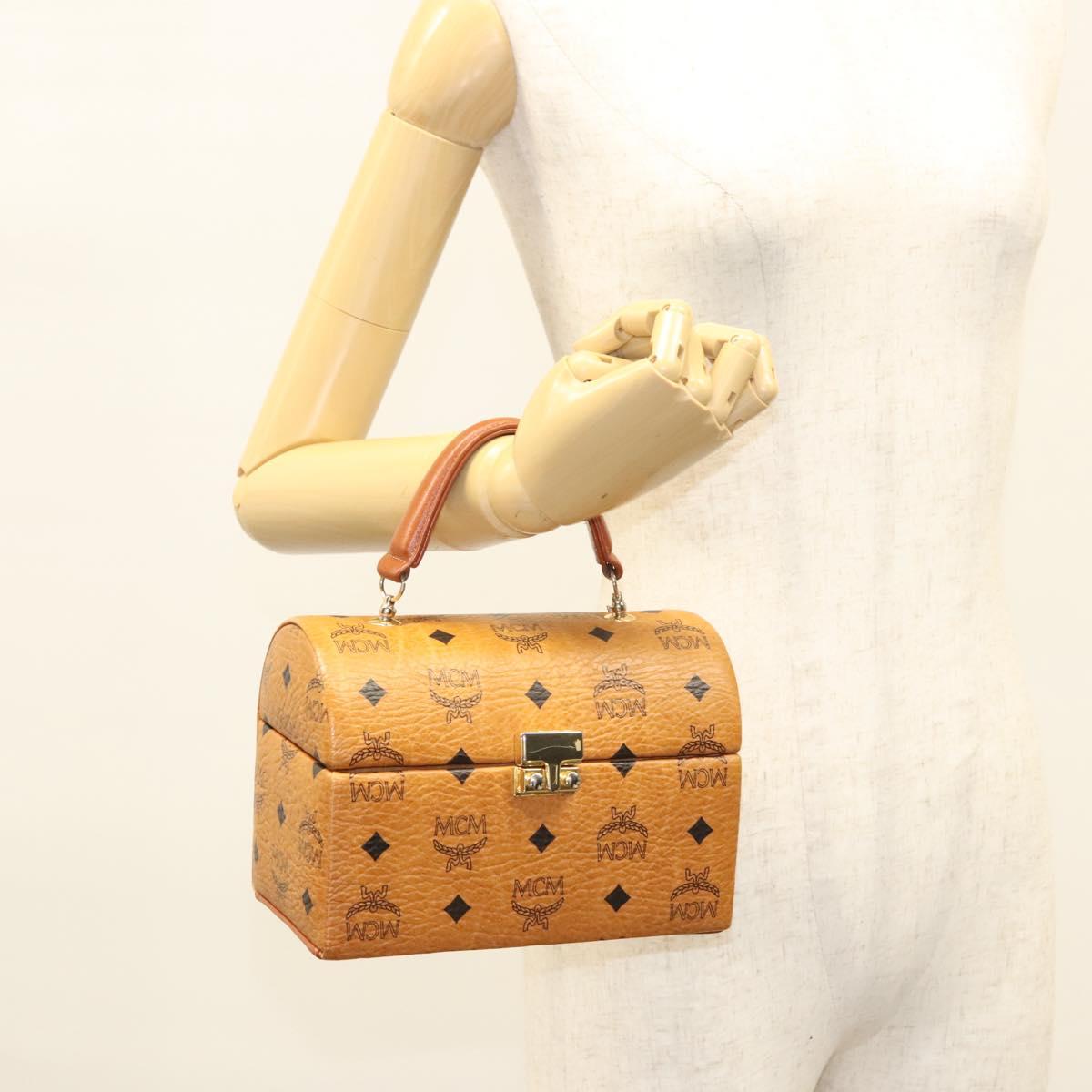 MCM Logogram Vicetos Hand Bag PVC Leather 2way Brown Gold Auth 124762A