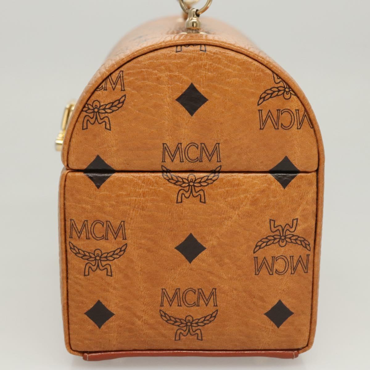 MCM Logogram Vicetos Hand Bag PVC Leather 2way Brown Gold Auth 124762A