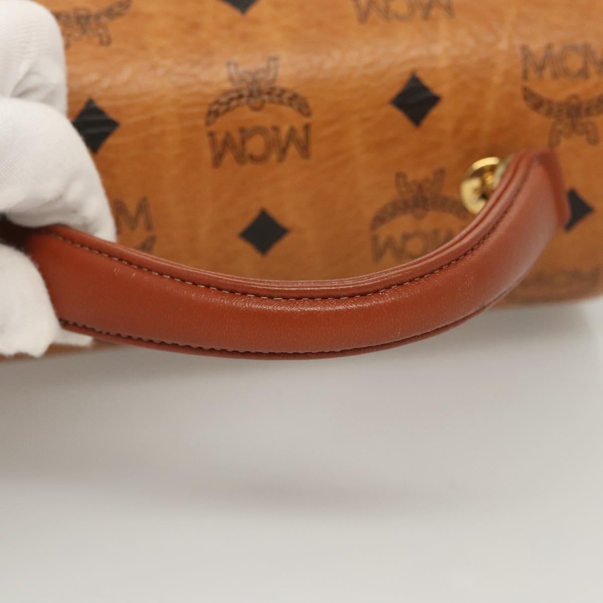 MCM Logogram Vicetos Hand Bag PVC Leather 2way Brown Gold Auth 124762A
