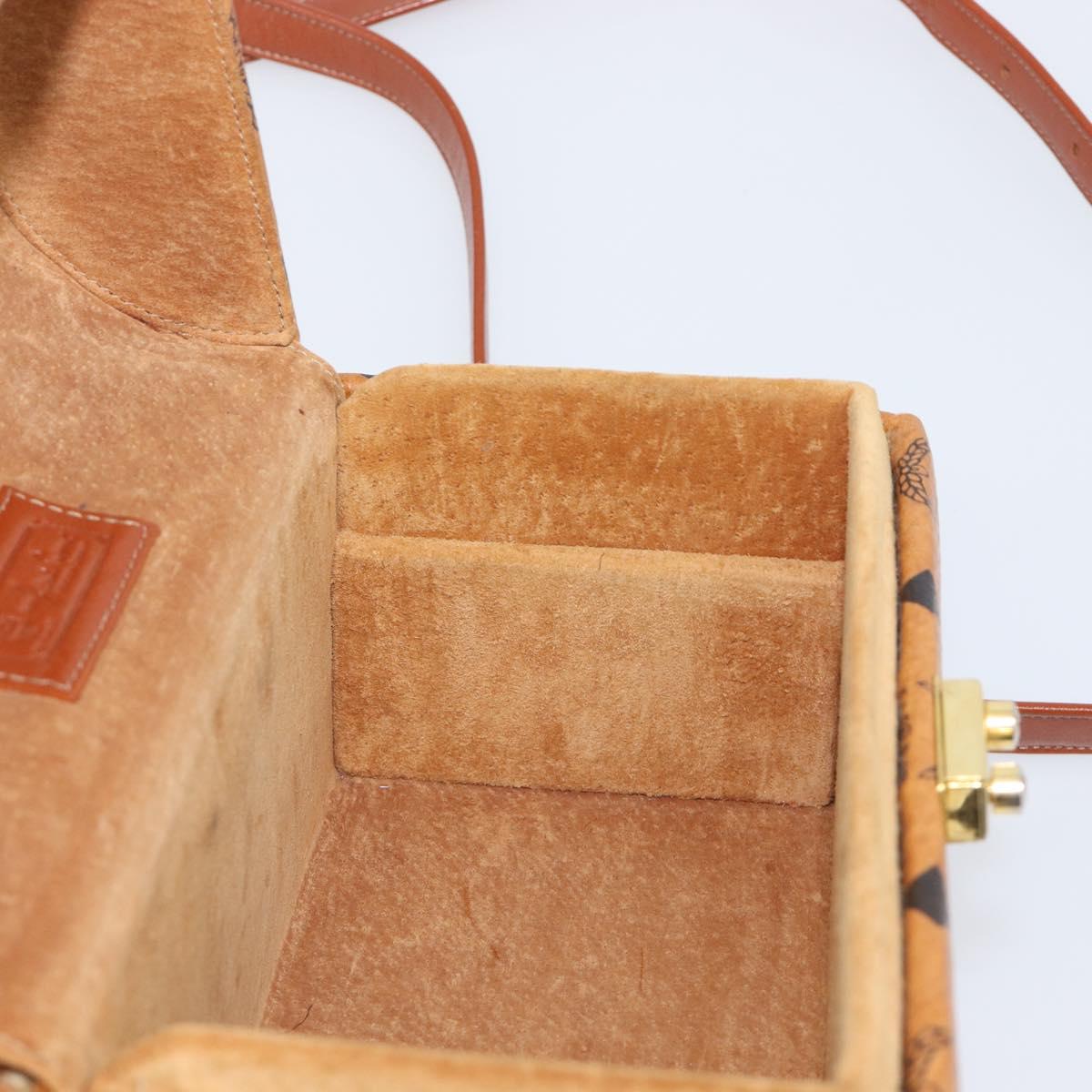 MCM Logogram Vicetos Shoulder Bag PVC Leather 2way Brown Gold Auth 124762A