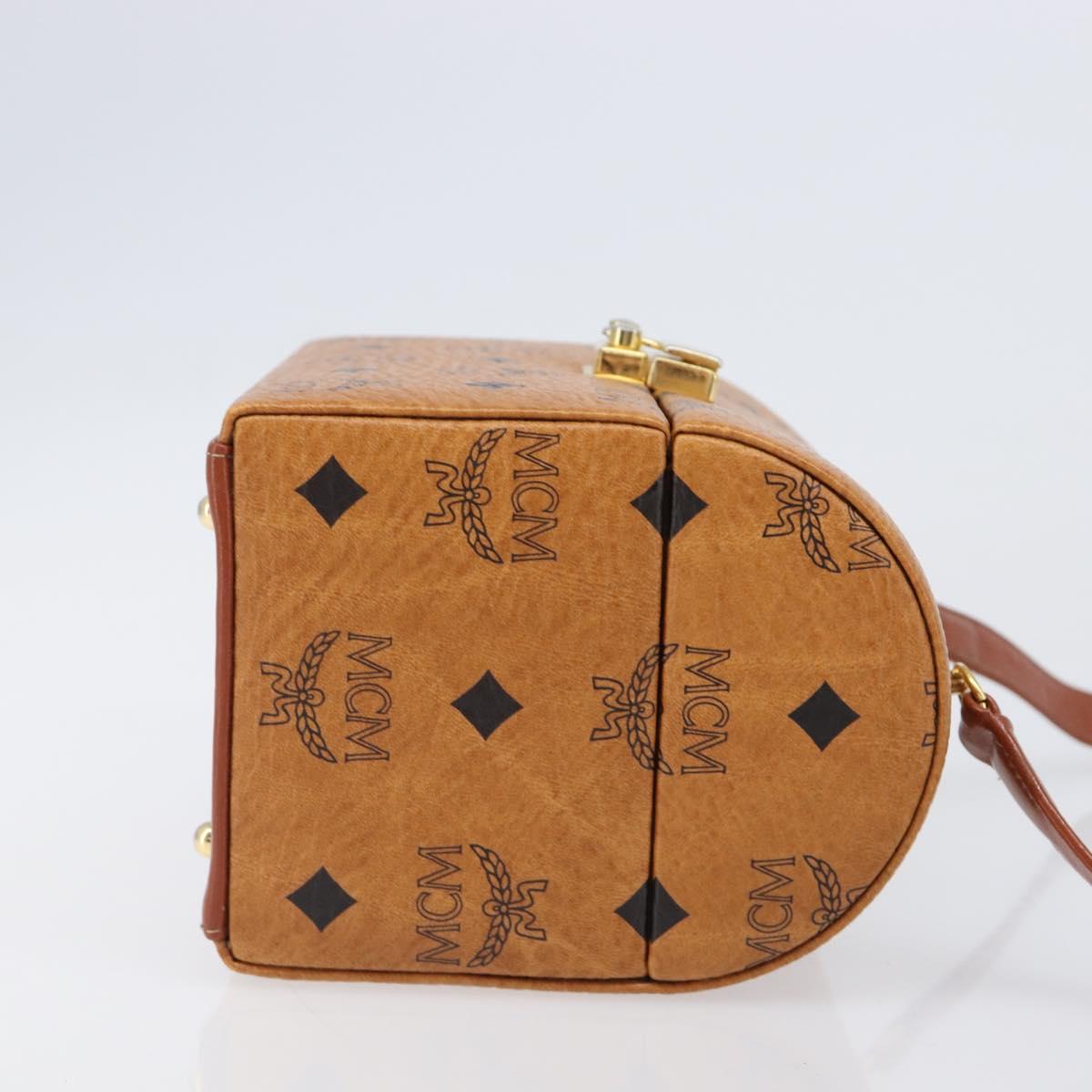 MCM Logogram Vicetos Shoulder Bag PVC Leather 2way Brown Gold Auth 124762A