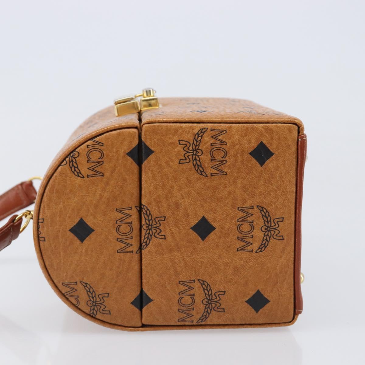 MCM Logogram Vicetos Shoulder Bag PVC Leather 2way Brown Gold Auth 124762A