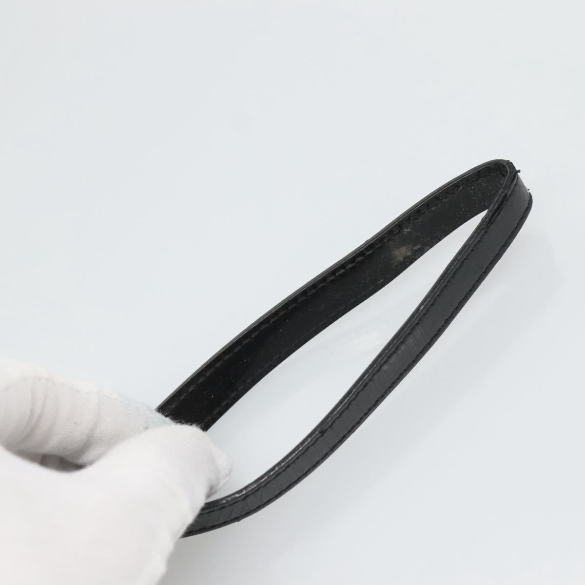 Christian Dior Accessory Pouch Canvas Black Silver Auth 124775