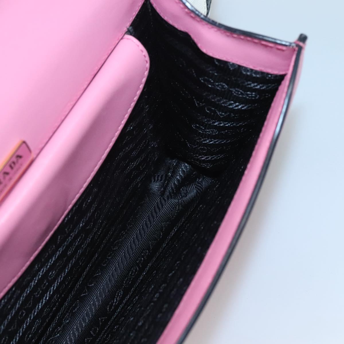 PRADA Shoulder Bag Leather Pink Gold Auth 124811