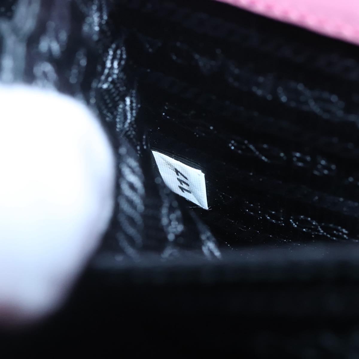 PRADA Shoulder Bag Leather Pink Gold Auth 124811