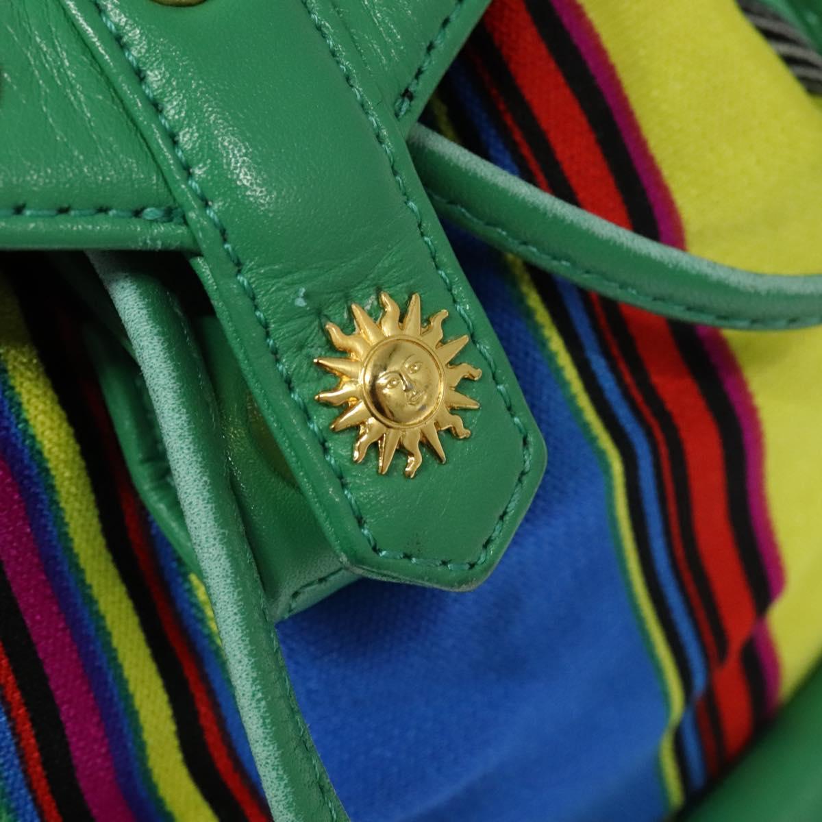 Gianni Versace Backpack Nylon Green Auth 124844