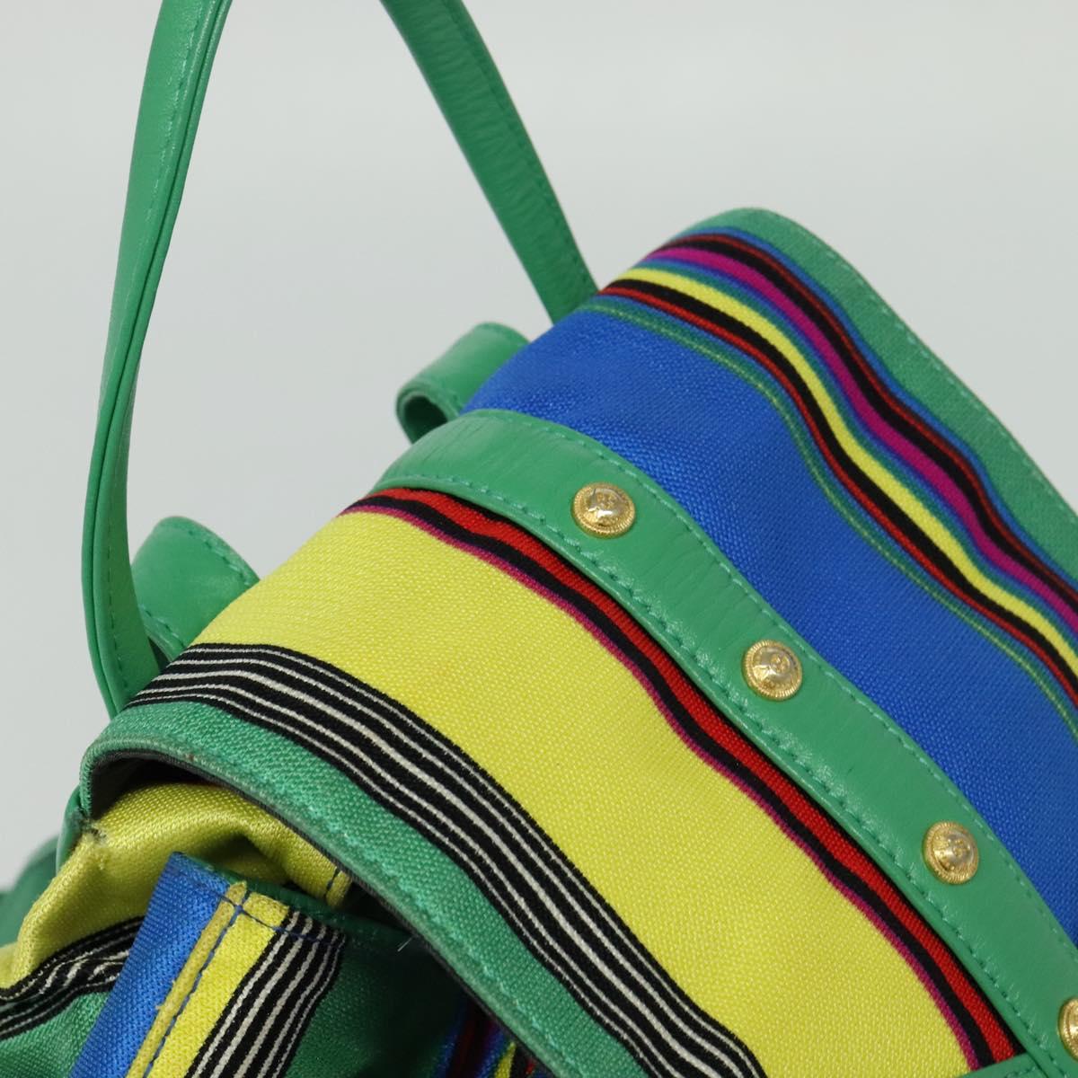 Gianni Versace Backpack Nylon Green Auth 124844