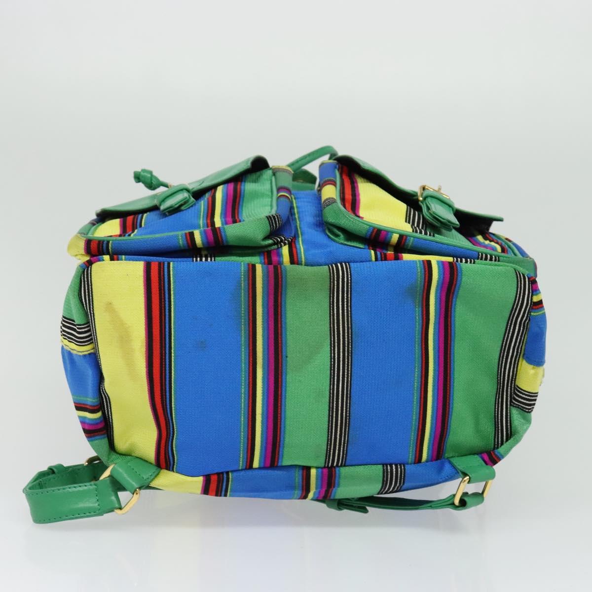 Gianni Versace Backpack Nylon Green Auth 124844