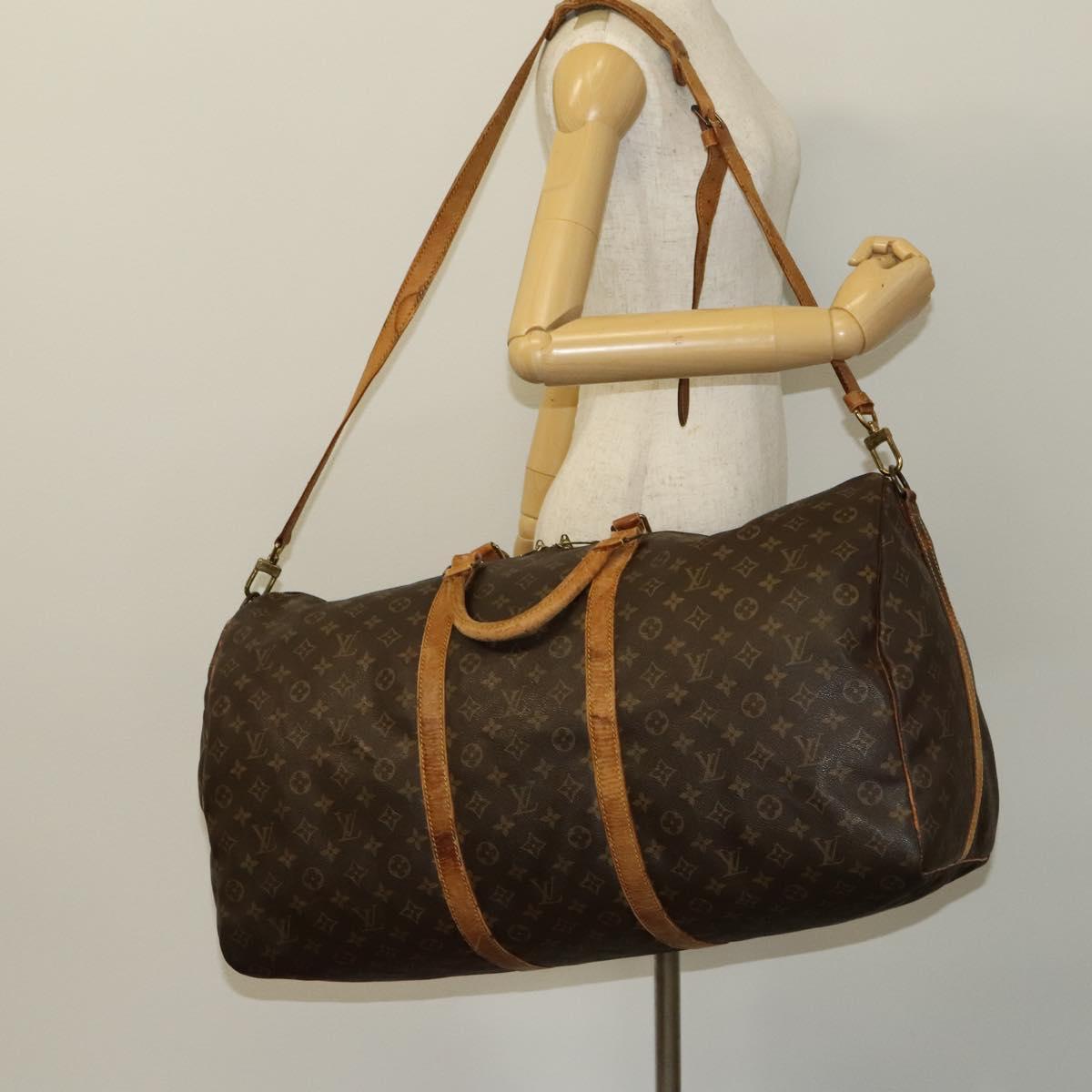 LOUIS VUITTON Monogram Keepall Bandouliere 60 Boston Bag M41412 LV Auth 124854