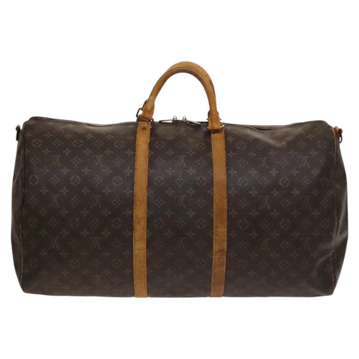 LOUIS VUITTON Monogram Keepall Bandouliere 60 Boston Bag M41412 LV Auth 124854