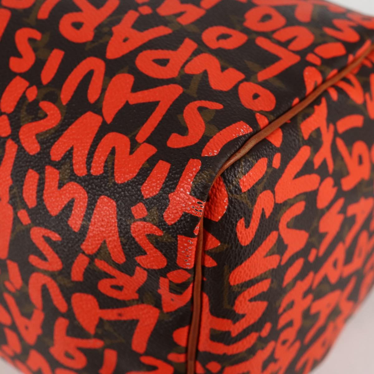 LOUIS VUITTON Monogram Graffiti Speedy 30 Hand Bag Orange M93705 Auth 124885AV
