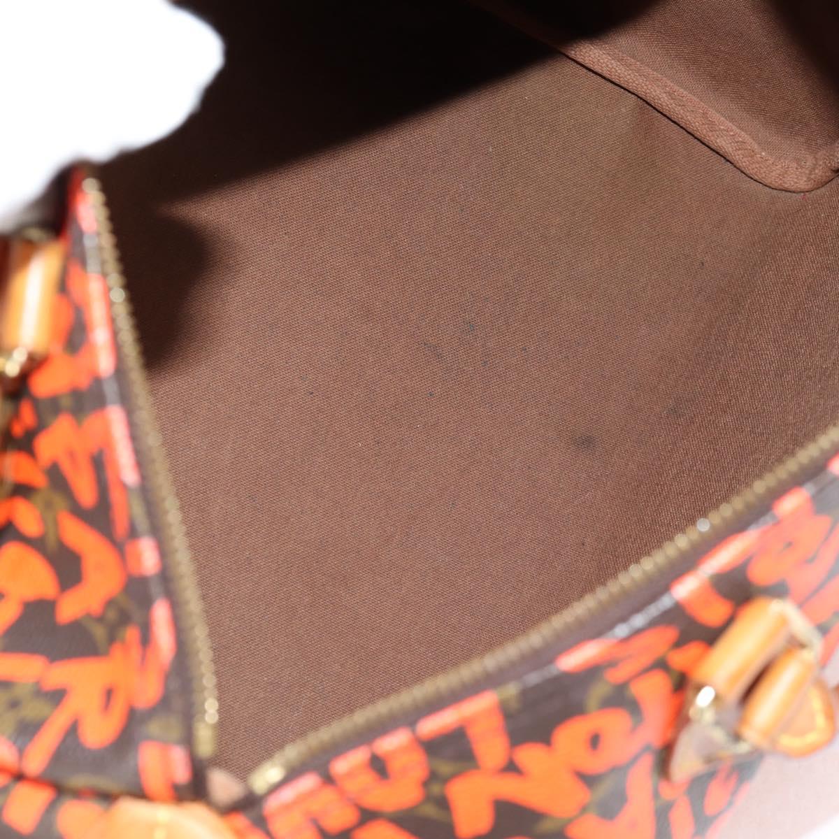 LOUIS VUITTON Monogram Graffiti Speedy 30 Hand Bag Orange M93705 Auth 124885AV