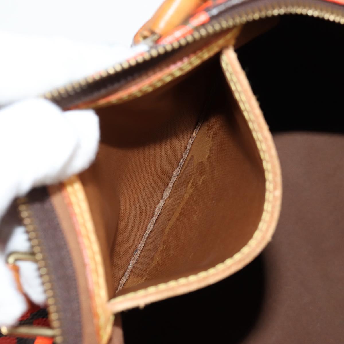 LOUIS VUITTON Monogram Graffiti Speedy 30 Hand Bag Orange M93705 Auth 124885V