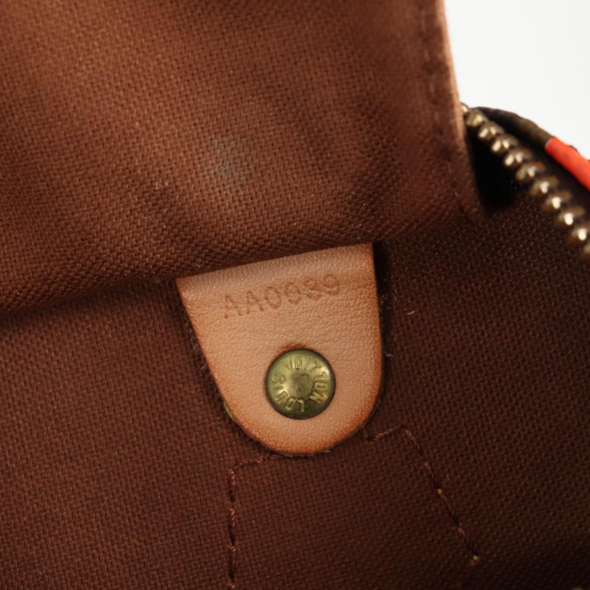 LOUIS VUITTON Monogram Graffiti Speedy 30 Hand Bag Orange M93705 Auth 124885AV