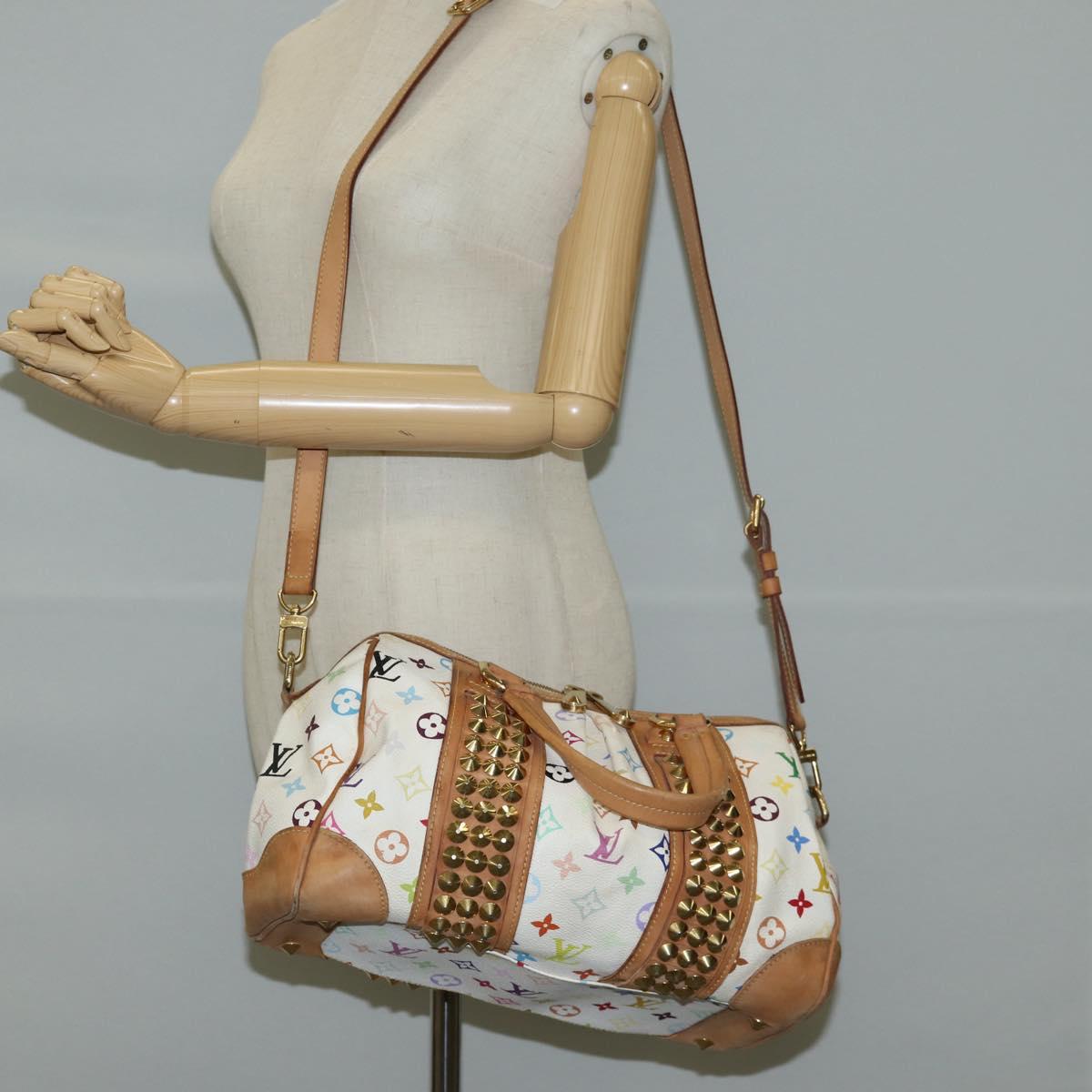 LOUIS VUITTON Monogram Multicolor Courtney MM Bag 2way White M45641 Auth 124888