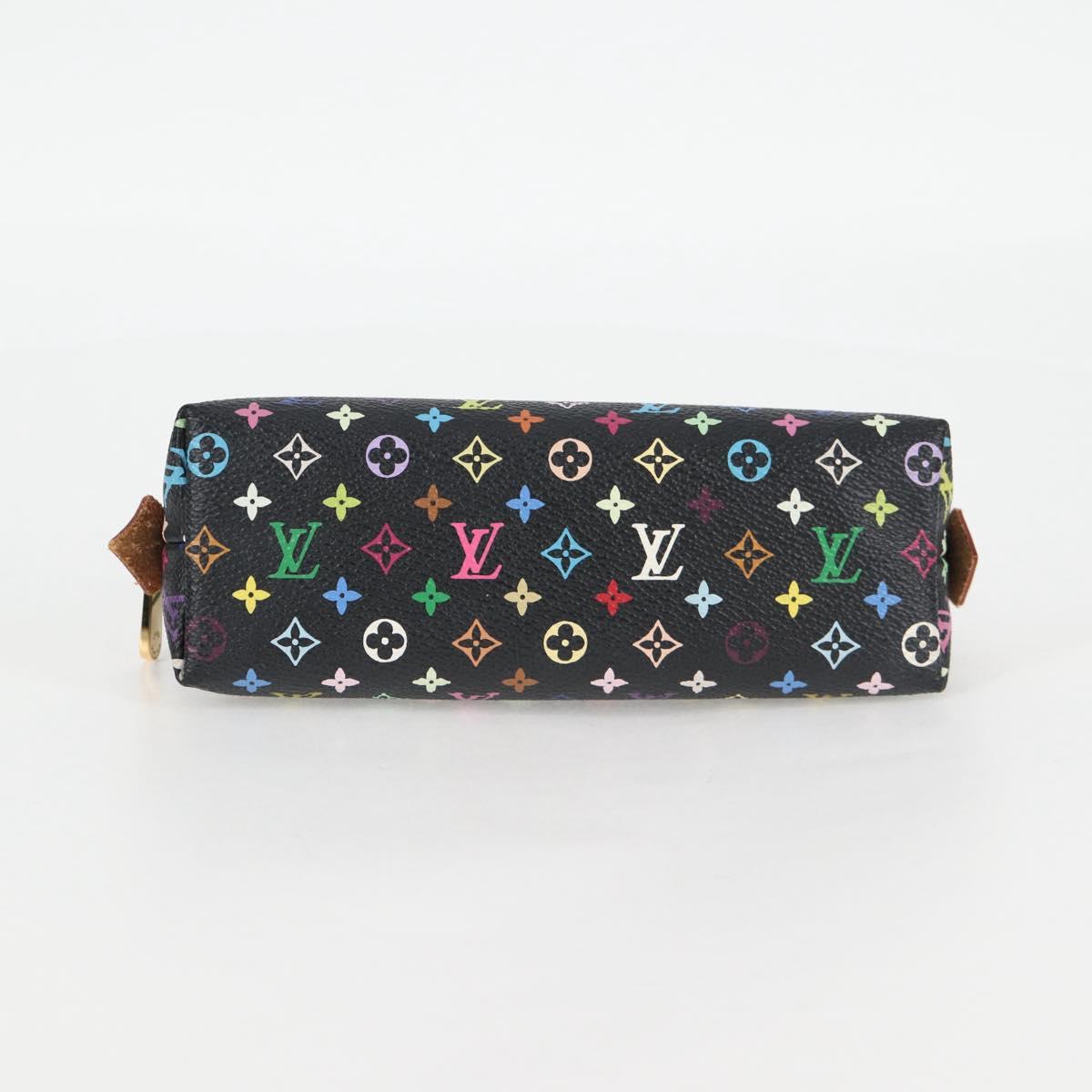 LOUIS VUITTON Multicolor Pochette Cosmetic Pouch Black M47355 Auth 124893V