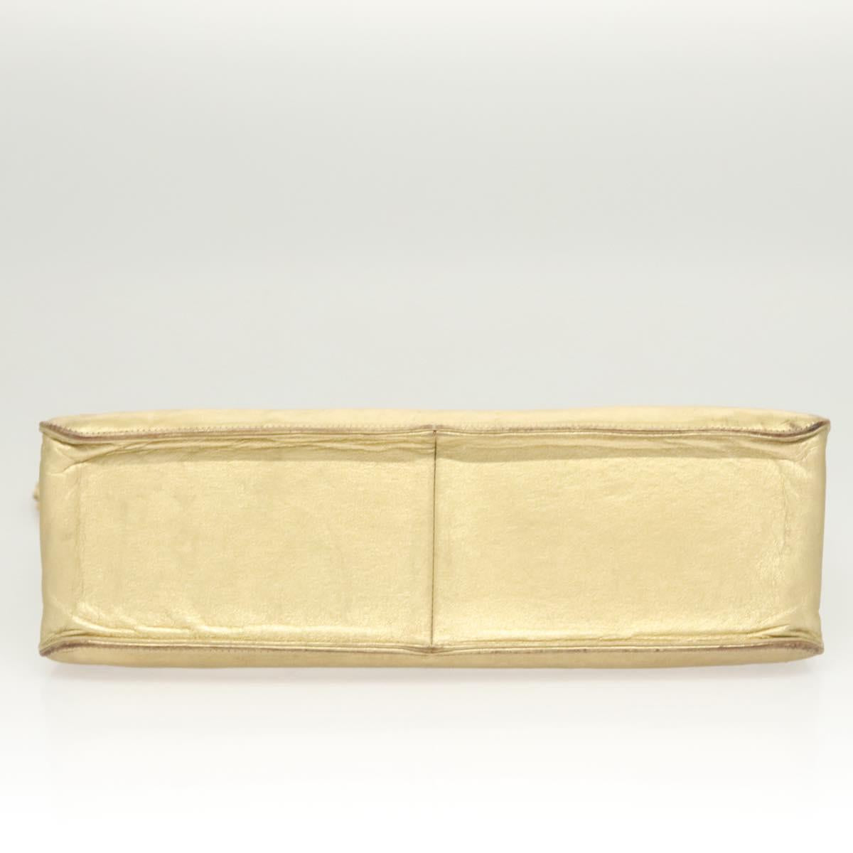 CHANEL Matelasse Chain Shoulder Bag Vinyl Clear Gold CC Auth 124906