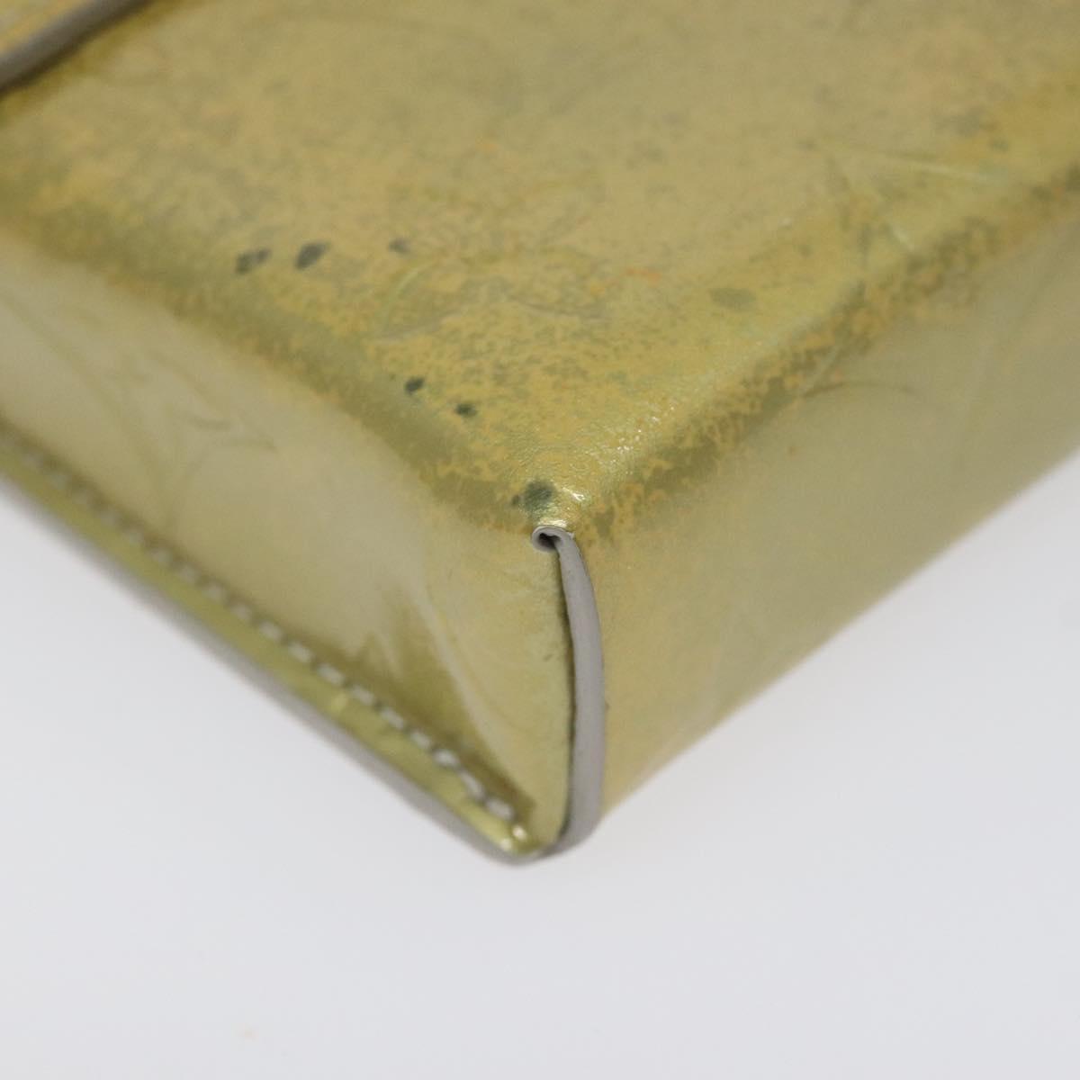 LOUIS VUITTON Monogram Vernis Green Cigarette Case Gris LV Auth 124911