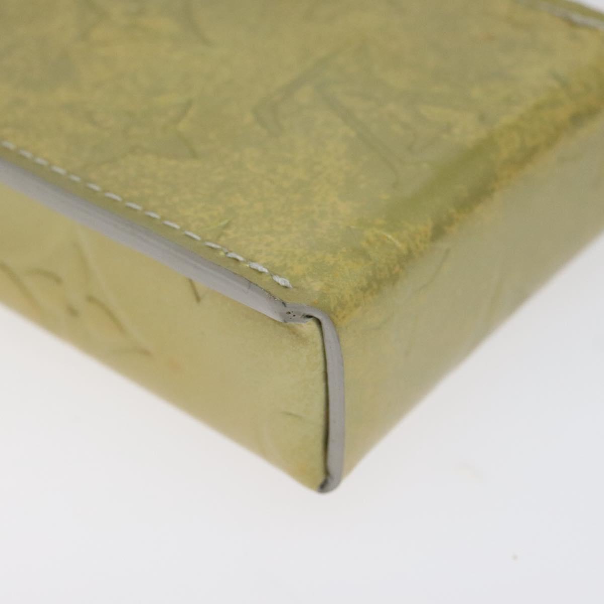 LOUIS VUITTON Monogram Vernis Green Cigarette Case Gris LV Auth 124911