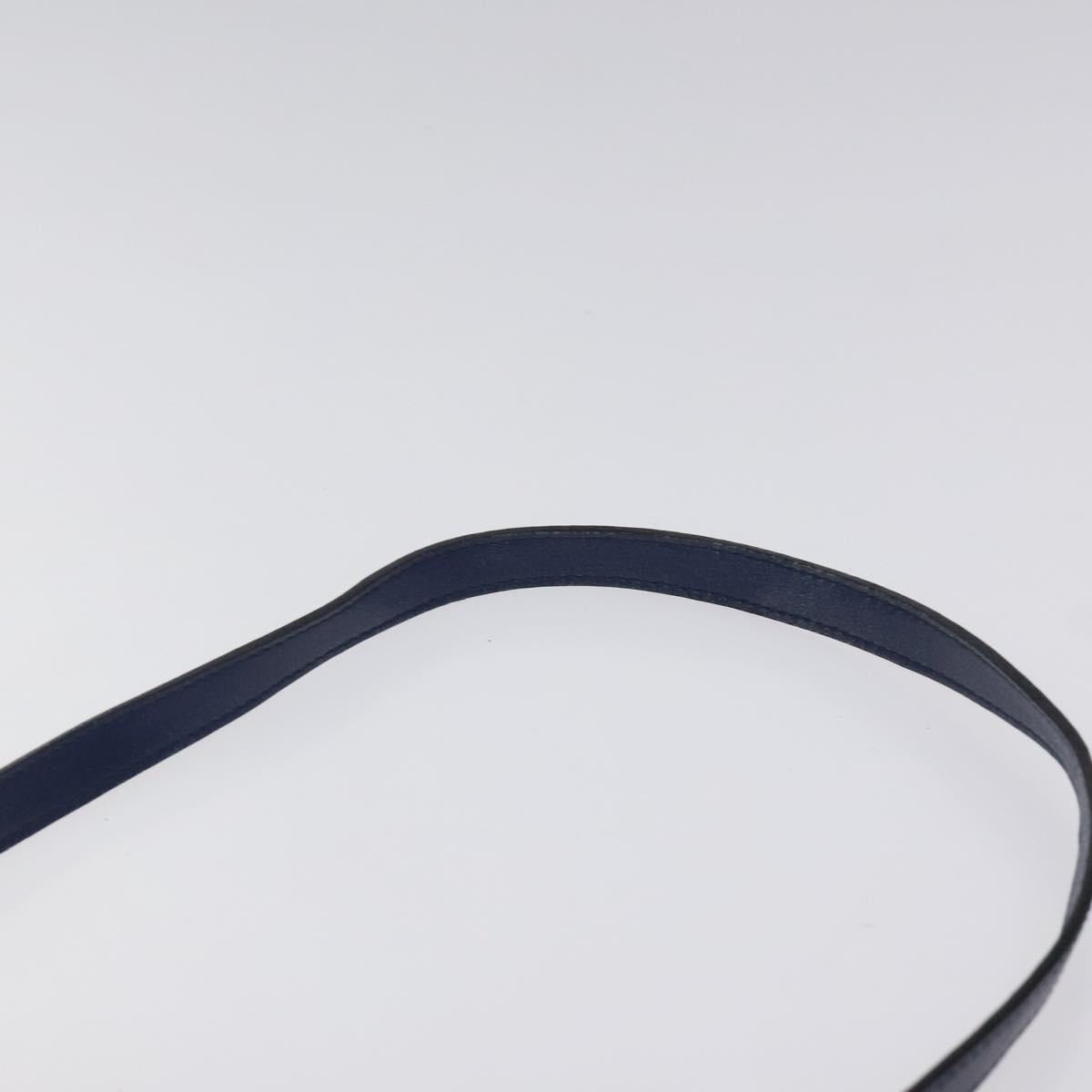 Salvatore Ferragamo Gancini Shoulder Bag Leather Blue Gold Auth 124976