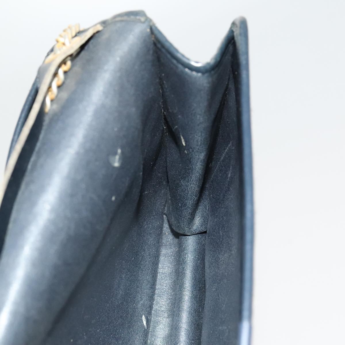 Christian Dior Trotter Canvas Chain Shoulder Bag Brown Gold Auth 124988