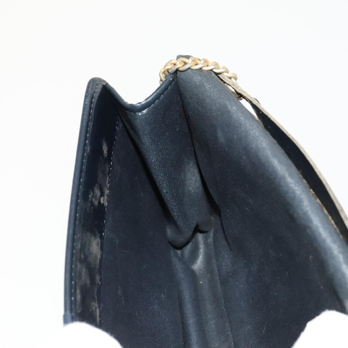 Christian Dior Trotter Canvas Chain Shoulder Bag Brown Gold Auth 124988