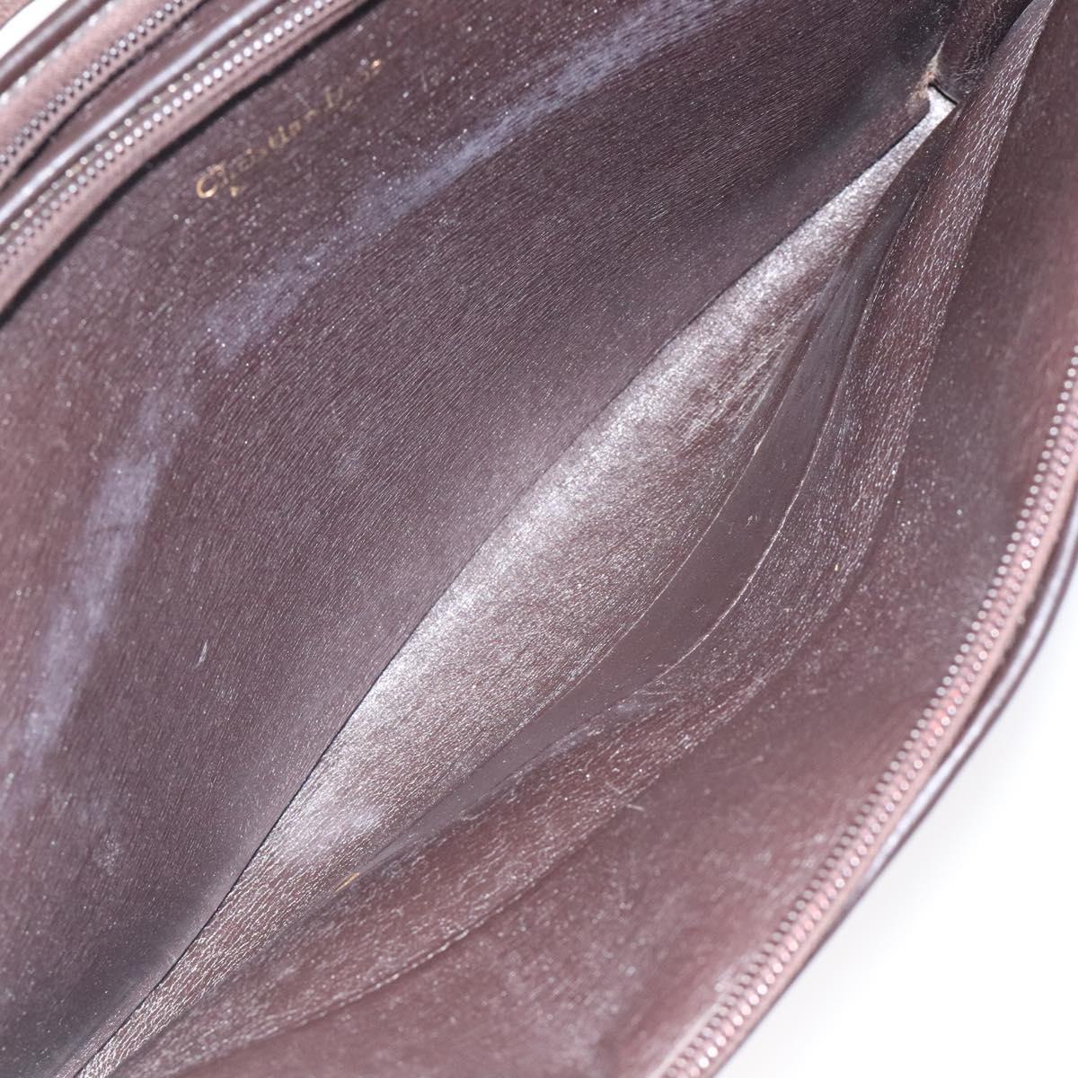 Christian Dior Trotter Canvas Shoulder Bag Brown Gold Auth 124989