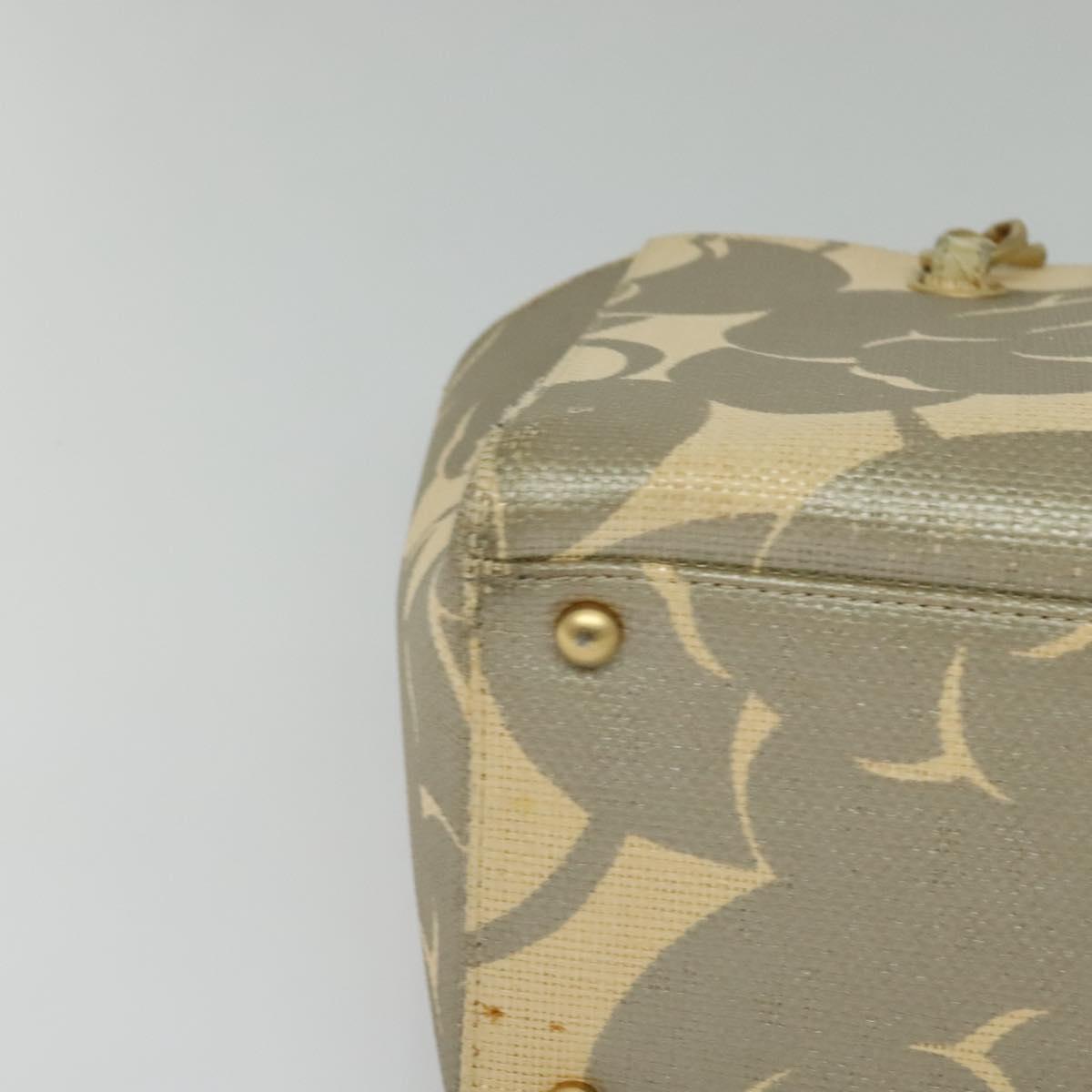 CHANEL Chain Tote Bag Straw Beige CC Auth 125000