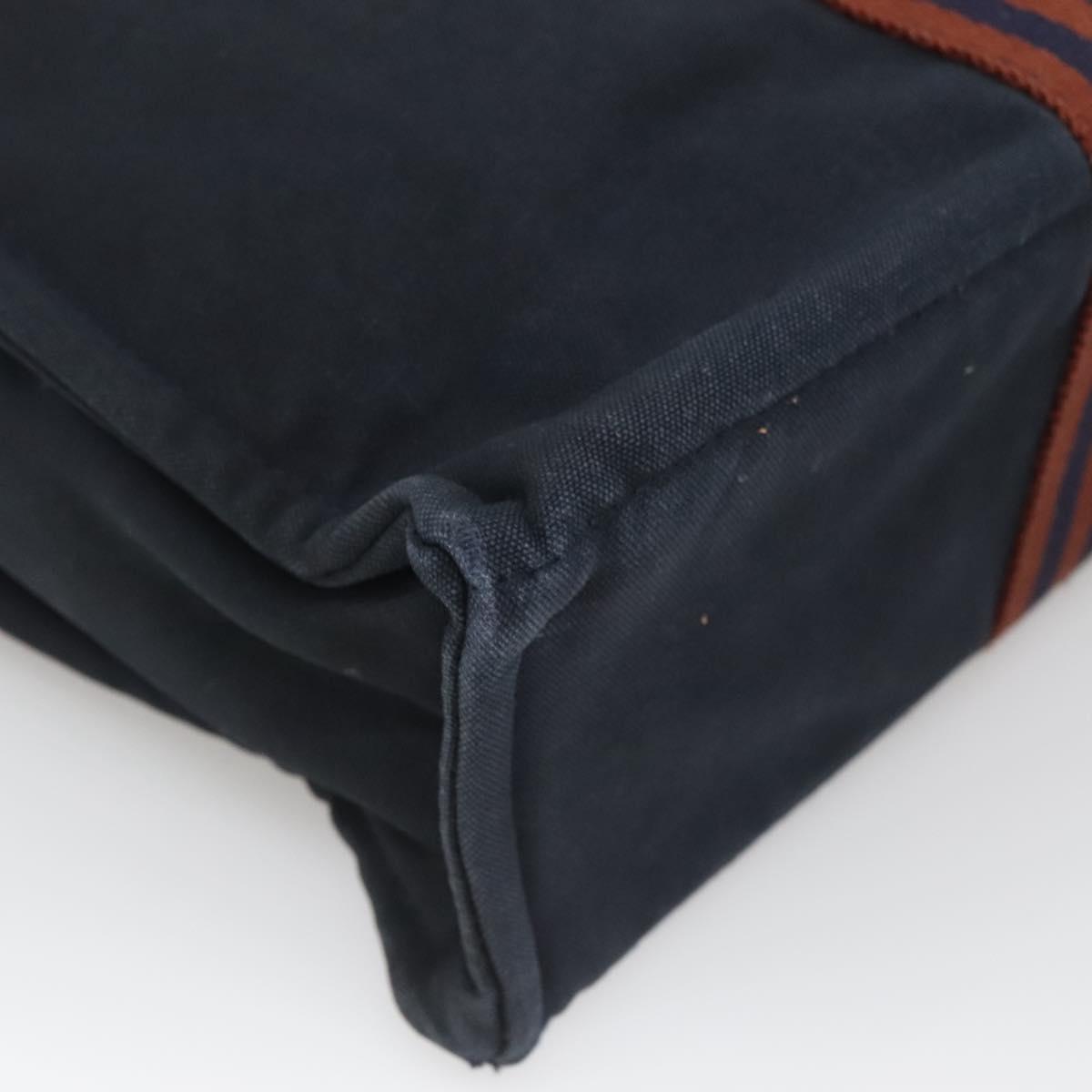 HERMES Fourre Tout MM Hand Bag Canvas Navy Auth 125006